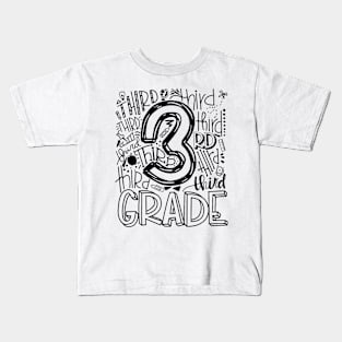 3rd Third Grade Typography Kids T-Shirt